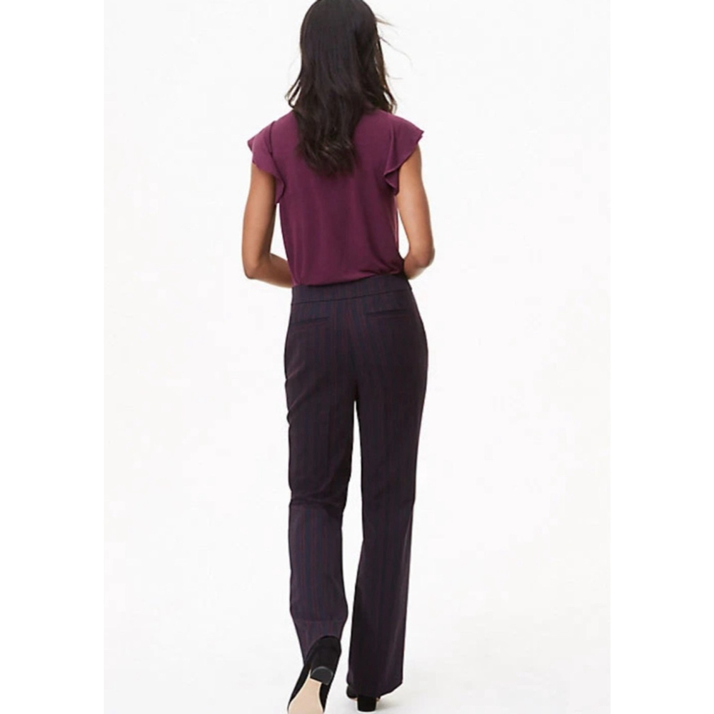 Loft NWT navy sailor stripe Marisa trouser pants size 6 - Picture 3 of 14